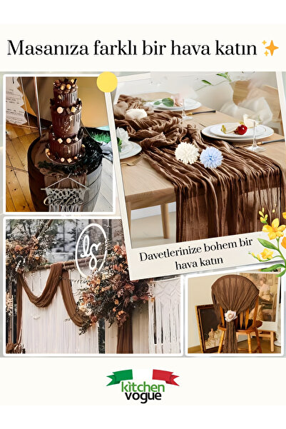 Kitchen Vogue Runner Bohem Tablecloth 100% Cotton Decorative |   Wedding, Party, Promise, Engagement Decoration Tableware Ornament