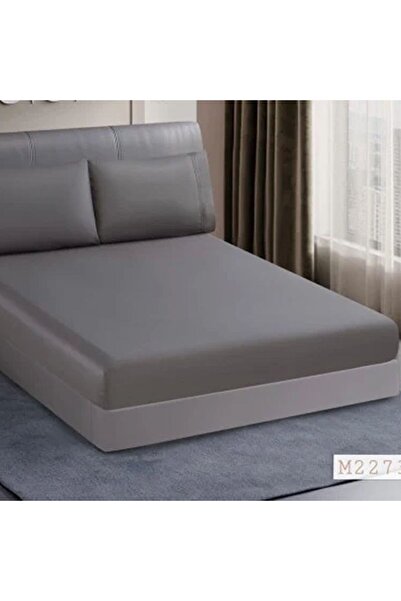 Reiashn 3-piece fitted sheet set, dark gray, 100% cotton, single and a half size