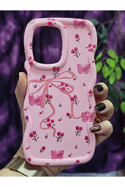 Magic Ring Xiaomi Redmi Note 12 Pro 5g Compatible Butterfly Ribbon and Floral Pattern Pink Phone Case