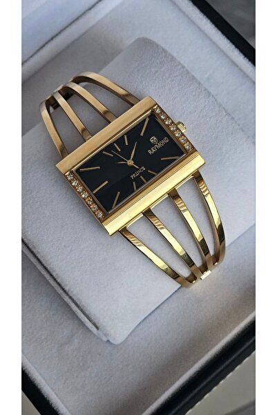Raymond Rym-1142 Quartz Band Model Women's Watch - 2 Years Warranty Gold-Black