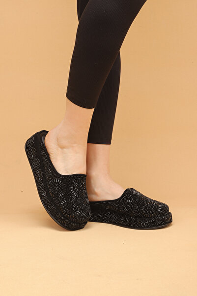 Nilsa Shoes Women's Stone Patterned Orthopedic Sole Slippers