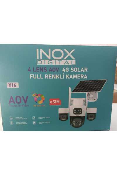 inox İNOX-X14 4 KAMERALI SOLAR PANELLİ E-SİM ÖZELLİKLİ FULL RENKLİ KAMERA (Sİ...