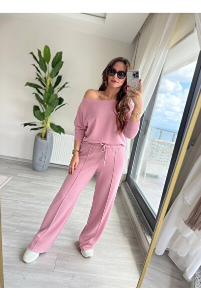 ALPACO Women's Long Sleeve One Shoulder Open Diving Blouse and Pants Two Piece Set