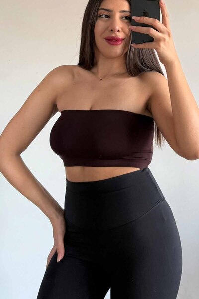 CİDDE Women's Strapless Seamless Crop Bustier