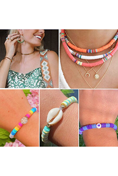 OEM Polymer Clay Bead Kit: 24 Colors, 6mm Spacers for Jewelry & Bracelet Making, Ages 14+