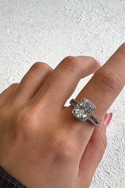 Leo'Stone خاتم نسائي فاخر من الفولاذ بتصميم حجر واحد من الزركون من سلسلة فالوريا قابل للتعديل