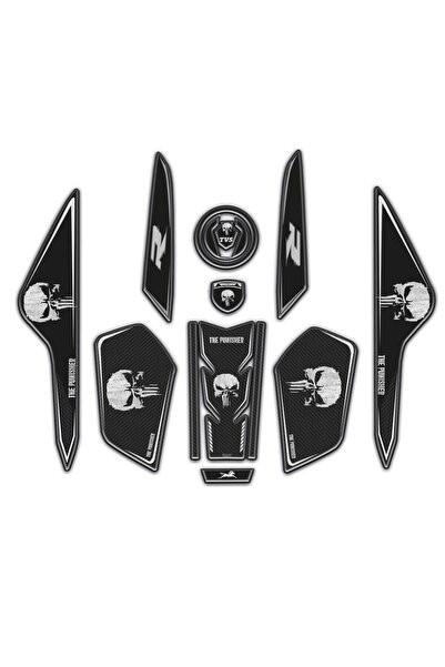 Redline Grafik TVS Raider Punisher Tank Pad Kuyruk Pad Kafa Pad Sticker Seti ...