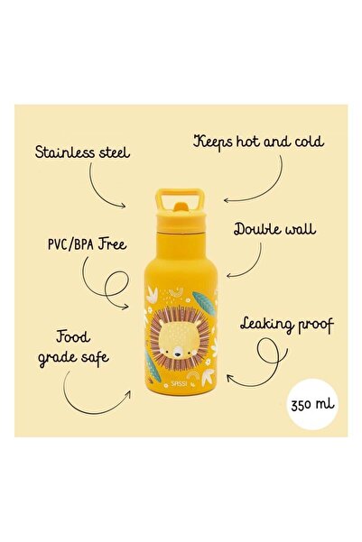 SASSI Steel Thermos with Straw - Brave Lion