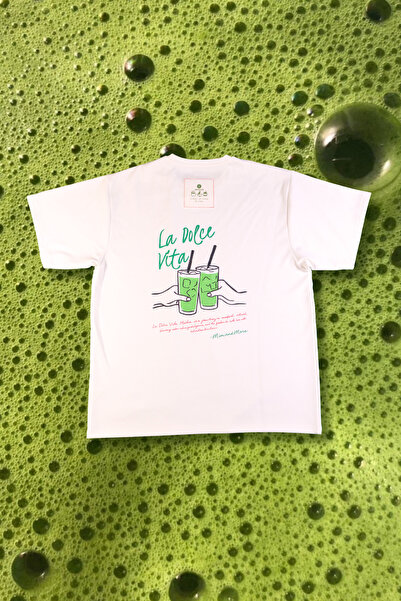 Mim and More La Dolce Vita Printed Unisex Oversized T-Shirt – Modal Fabric, Lightweight and Comfortable Tee Shirt