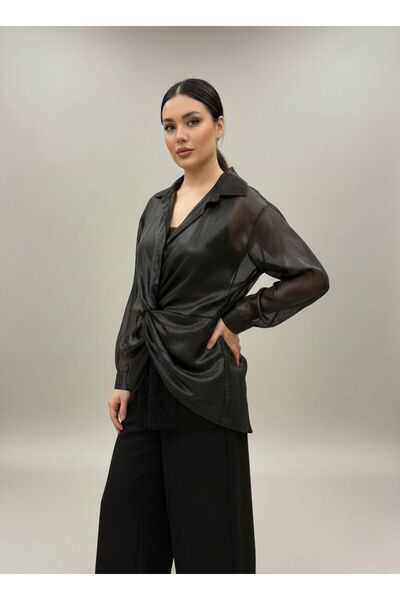 Phardi بلوزة عصرية بتفاصيل شفافة