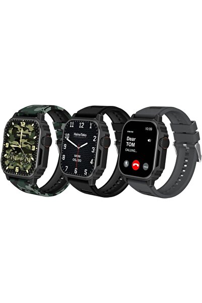 HAINOTEKO SQ1 Mini Smart Watch - Full Screen AMOLED, 3 Straps & Wireless Charger