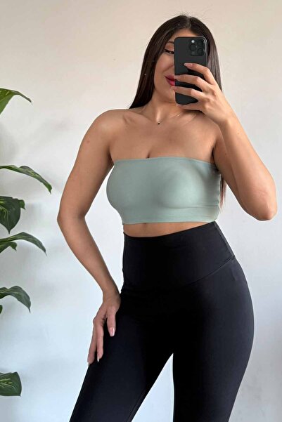 CİDDE Women's Strapless Seamless Crop Bustier