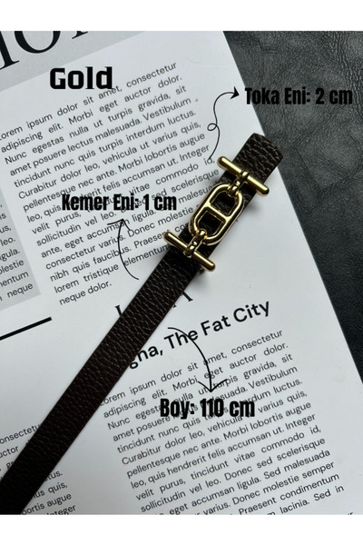 LİA KEMER Hype Patterned Women's Gold Buckle Belt Jacket Belt Dress Belt Trouser Belt