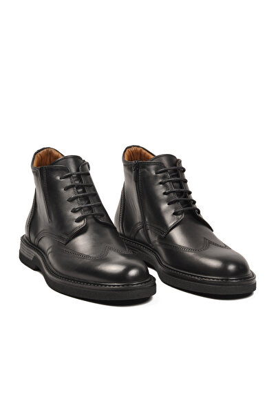 AYAKMOD Black Inside and Outside Genuine Leather Zippered Men's Classic Boots 2903 m