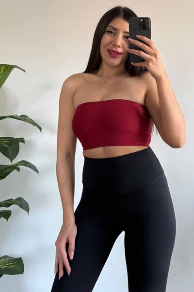CİDDE Women's Strapless Seamless Crop Bustier