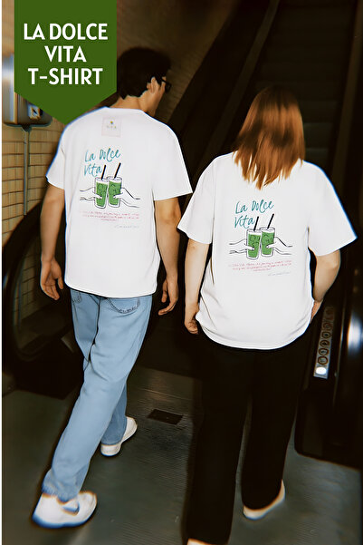 Mim and More La Dolce Vita Printed Unisex Oversized T-Shirt – Modal Fabric, Lightweight and Comfortable Tee Shirt