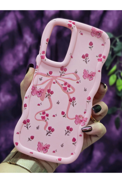 Magic Ring Redmi Note 11 Pro/Note 12 Pro 4g Compatible Butterfly Ribbon and Floral Pattern Pink Phone Case