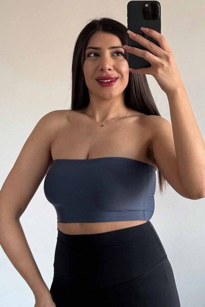 CİDDE Women's Strapless Seamless Crop Bustier