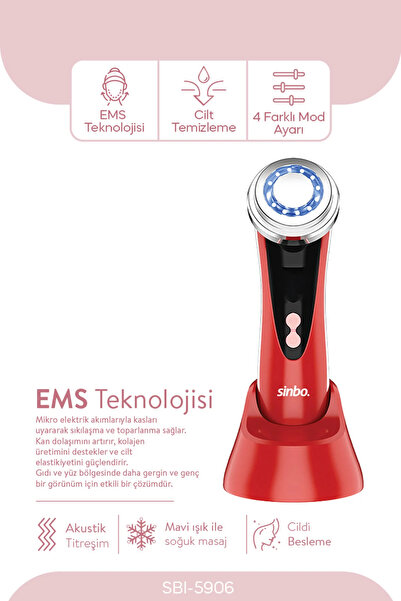 Sinbo SBI-5906 RF Lifting Etkili Cilt Sıkılaştırıcı - Kırmızı
