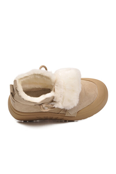GAMELU Beige Suede Fur Lined Cold Resistant Non-Slip Women's Boots Tape Z