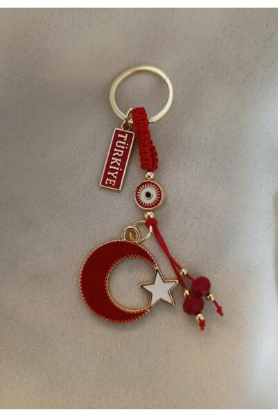 Hd Marketim Breloc Moon Star Drapelul Turciei Ornament pentru geanta Turcia scrisa Accesoriu pentru oglinda retrovizoare auto