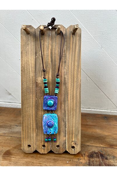 Bohoyasam Özel Tasarım El Yapımı Seramik Etnik Kolye - Ayarlanabilir Bohem Kolye