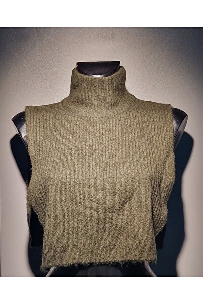 OEM Women's collar, green, cut out on the sides, warm, universal size