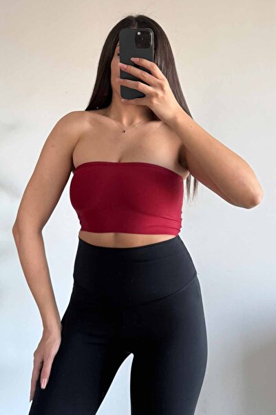 CİDDE Women's Strapless Seamless Crop Bustier