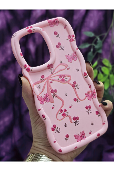 Magic Ring Xiaomi Redmi Note 12 Pro 5g Compatible Butterfly Ribbon and Floral Pattern Pink Phone Case