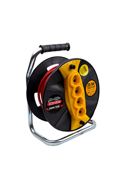 Campion 20m Power Extension Roll with 4 Sockets, 3x2.5mm, Industrial Use