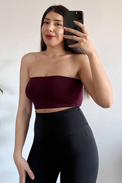 CİDDE Women's Strapless Seamless Crop Bustier