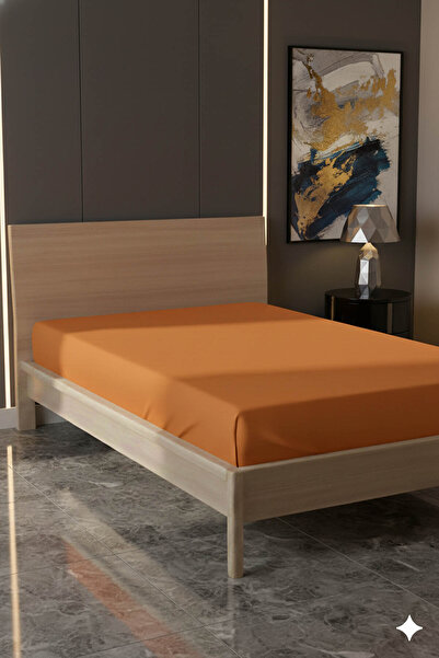 FAVORA 100% Cotton Ranforce Premium Single Bed Sheet - Orange