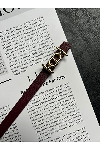 LİA KEMER 2-Pack Hype Patterned Women's Gold Buckle Belt Jacket Belt Dress Belt Trouser Belt