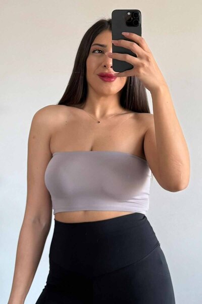 CİDDE Women's Strapless Seamless Crop Bustier