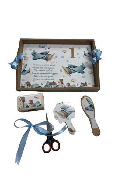 Paperla Tavita de turta, 5 piese,Avioane, albastru