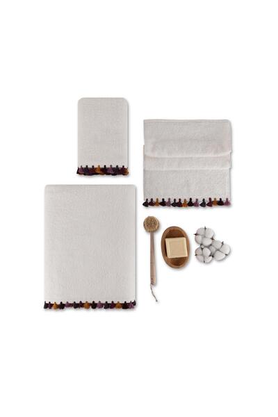 Baveno Cotton 3 Piece Premium Bohemian Colorful Tassel Kitchen & Hand-Face & Bath Towel Set