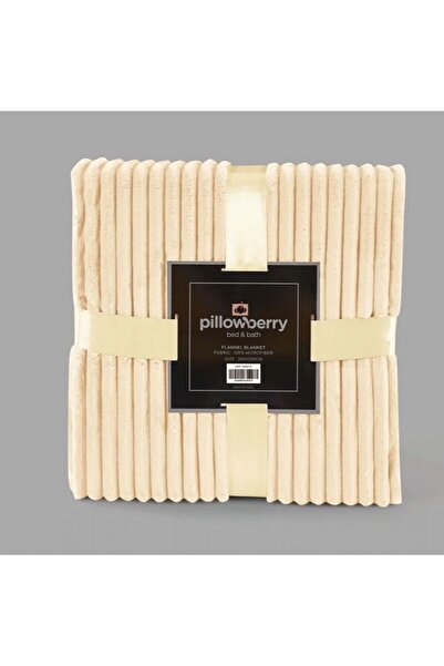 Reiashn Pillow soft blanket, off-white color, double size, 230*260 cm