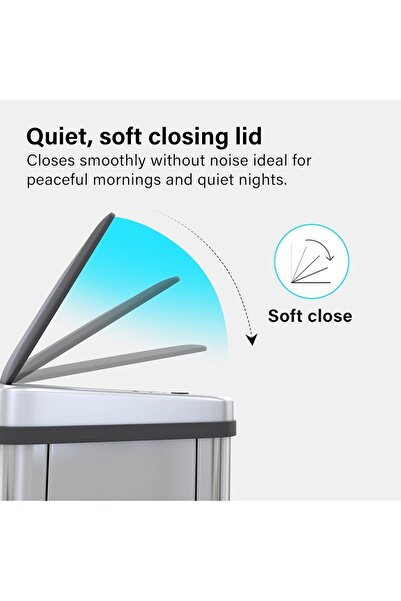 vivo Waste bin with motion sensor, stainless steel, 50 L, 35.5 x 26 x 67 cm, DB50