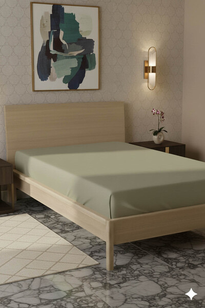 FAVORA 100% Cotton Ranforce Premium Single Bed Sheet - Beige