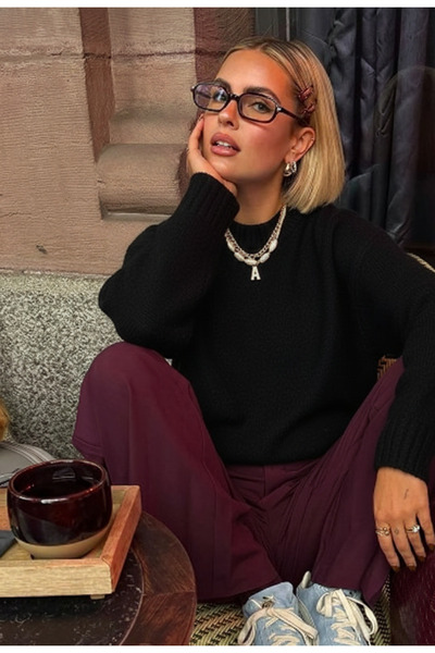 MoonliWear Γυναικείο πλεκτό πουλόβερ oversized Μαλακή υφή, άνετη εφαρμογή, κα...