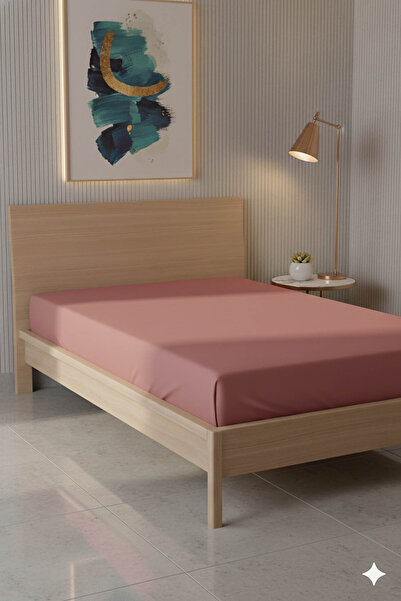 FAVORA 100% Cotton Ranforce Premium Single Bed Sheet - Powder