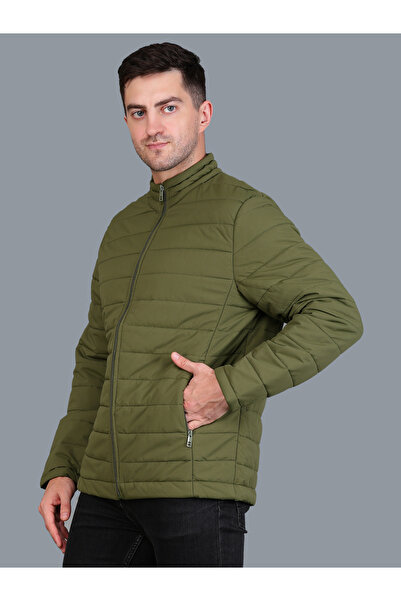 Fort Collins By Styli Men Olive Green Padded Bomber Jacket