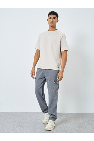 Styli Oversized Minimal Print Heavy Jersey T-Shirt