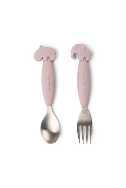 Done By Deer Easy-Grip Stainless Steel Deer Friends Powder Cutlery Set