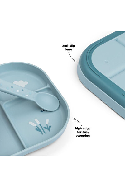 Done By Deer Foodie Elphee Blue compartmentalized plate