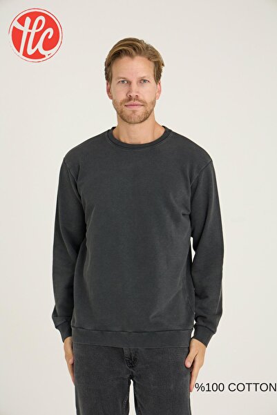 KLY Unisex Relax Fit Comfortable Cut 100% Cotton Soft Textured Unlined Crew Neck Sweatshirt