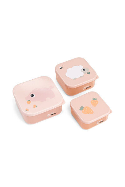 Done By Deer Set of 3 snack boxes Tiny Farm Powder