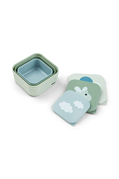 Done By Deer Set of 3 snack boxes Happy Clouds Green