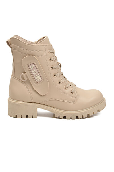 AYAKMOD Beige Fleece Inside Non-Slip Sole Zippered Women's Boots 24024 Z