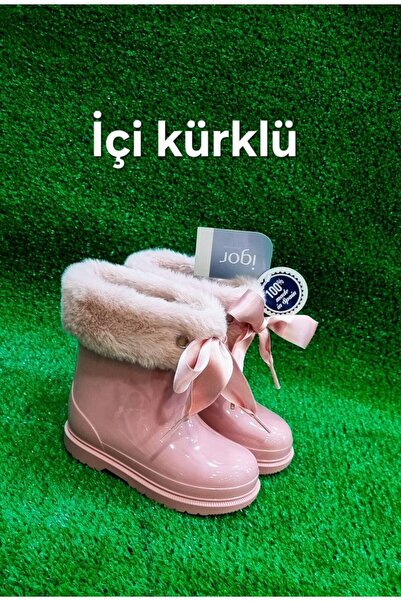 IGOR Bimbi Soft Borrego Kürklü pembe kız çocuk yağmur çizmesi